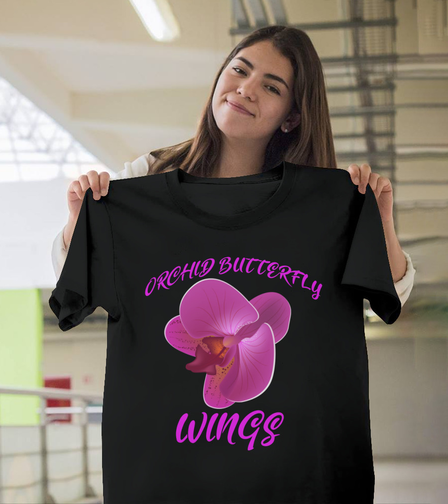 Orchid Butterfly Wings Floral T-Shirt