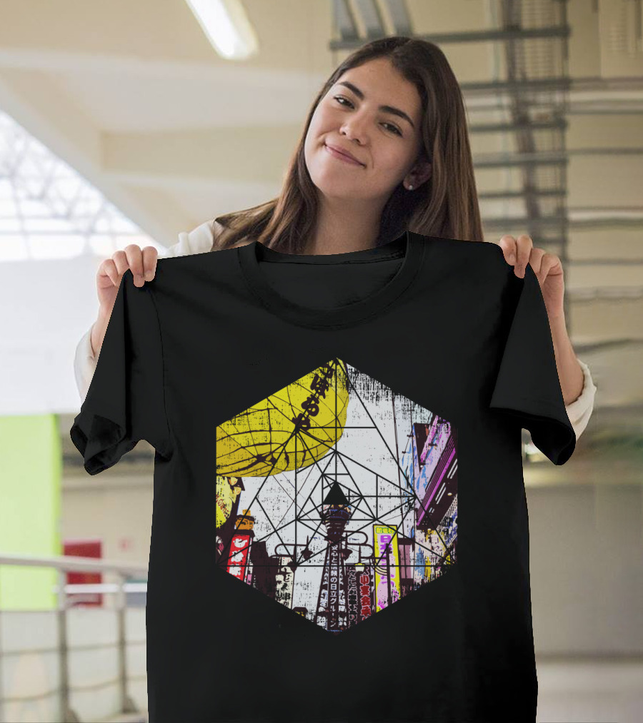 Streets of Japan Asian Tower Urban Neon Signs T-Shirt