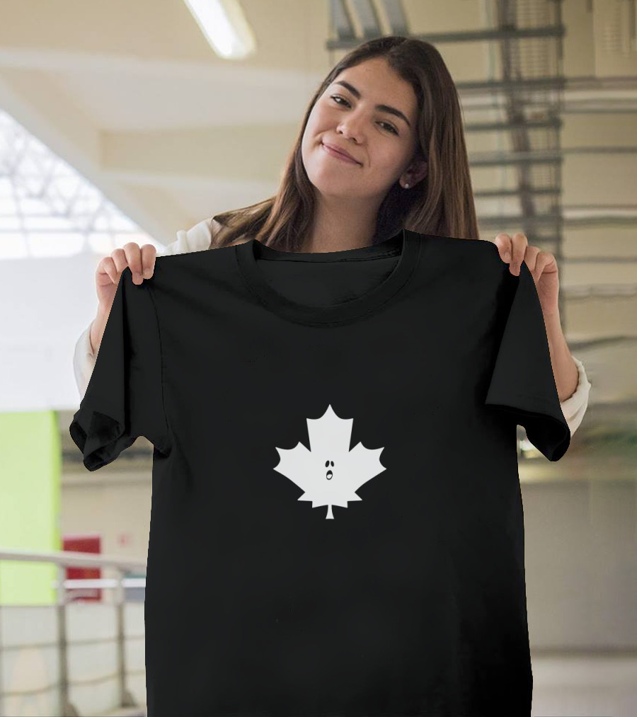 Oh White Leaf Ghost Expression T-Shirt