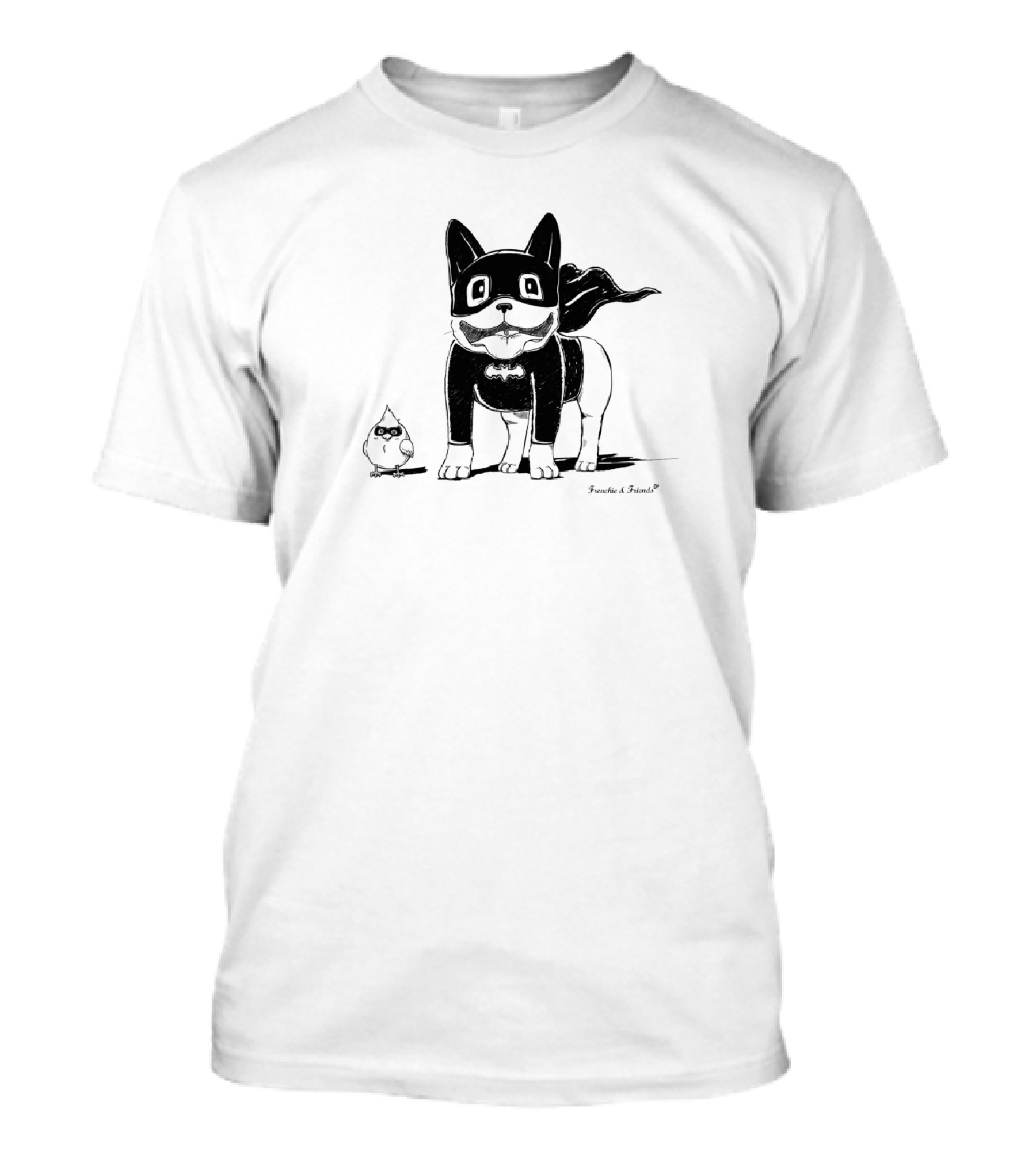 Batdog Costume With Mustache Sidekick Pooch Facette And Pistache T-Shirt