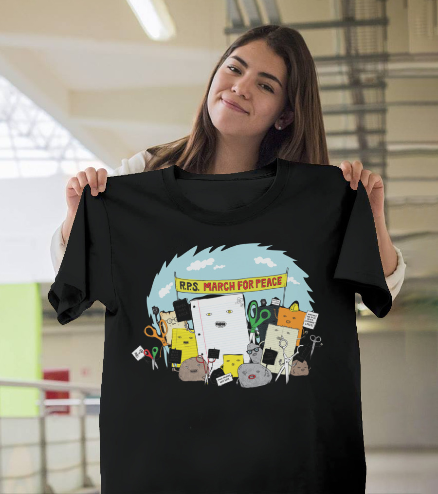 R.P.S. March for Peace Paper Rock Scissors Unity T-Shirt