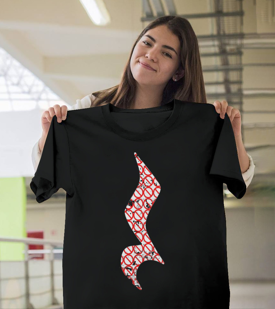 No Rest Grunge Red and White Repeated No T-Shirt