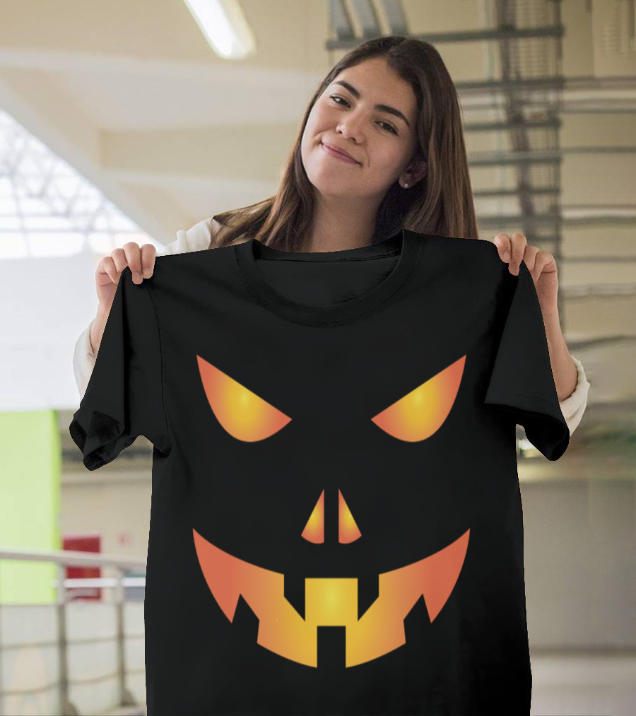 Jack-O'-Lantern Angry Face Pumpkin Halloween T-Shirt