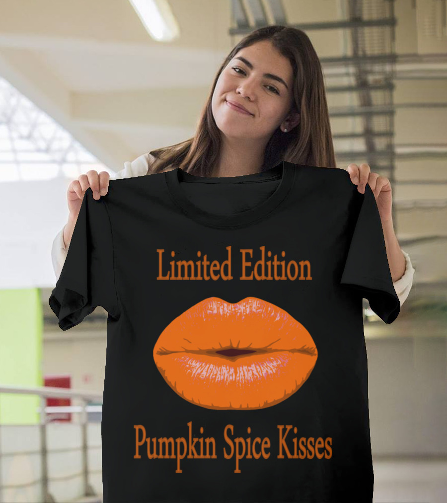 Pumpkin Spice Kisses Orange Lips T-Shirt