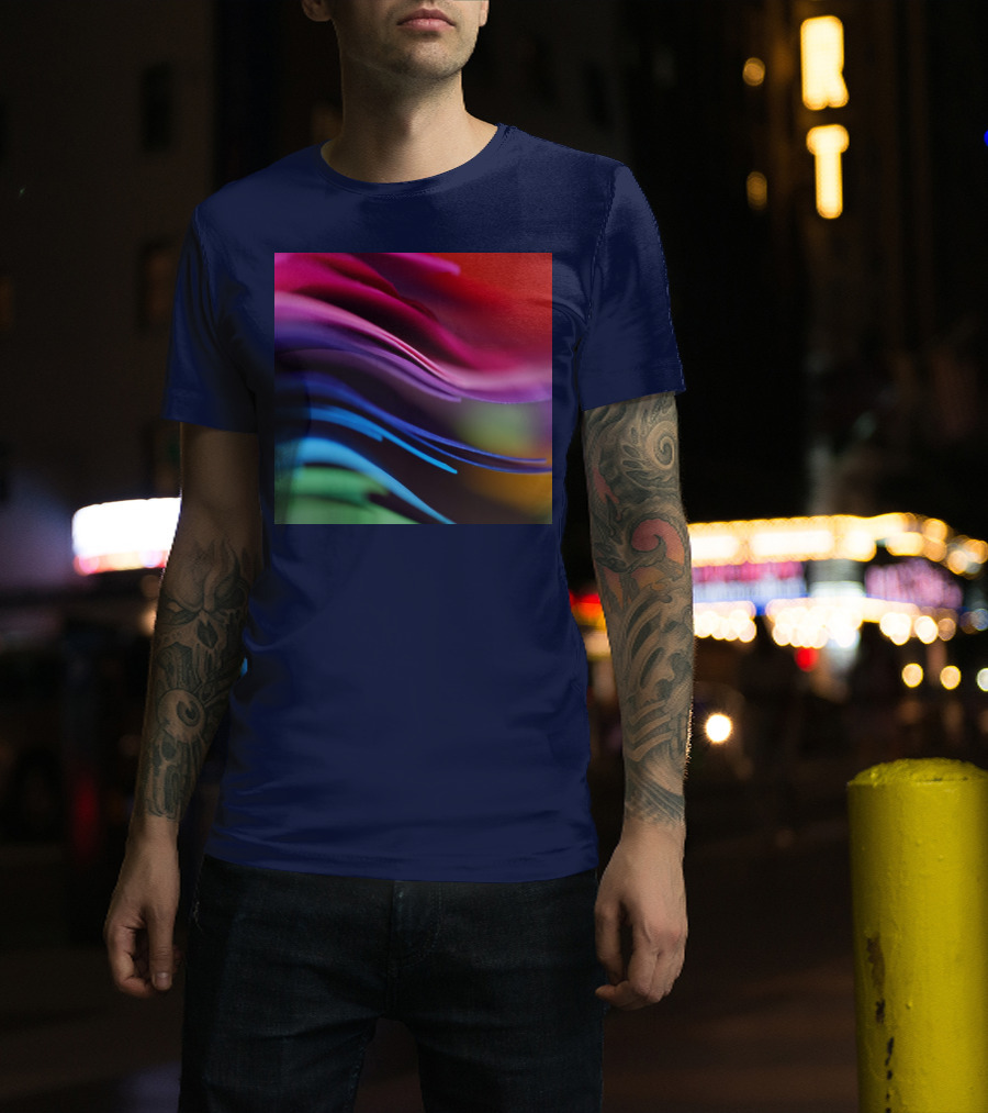 Colorful Abstract Waves In Gradient Spectrum T-Shirt
