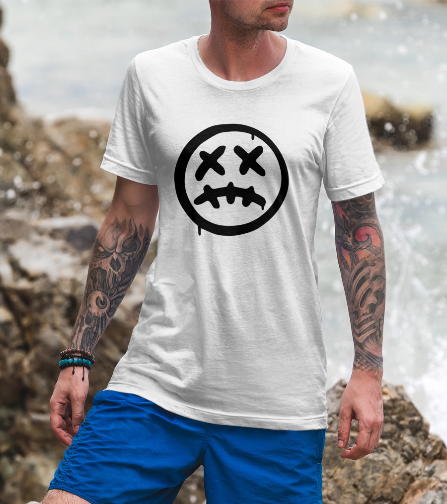 Brush Sad Face Dripping Crossed Eyes Mouth T-Shirt