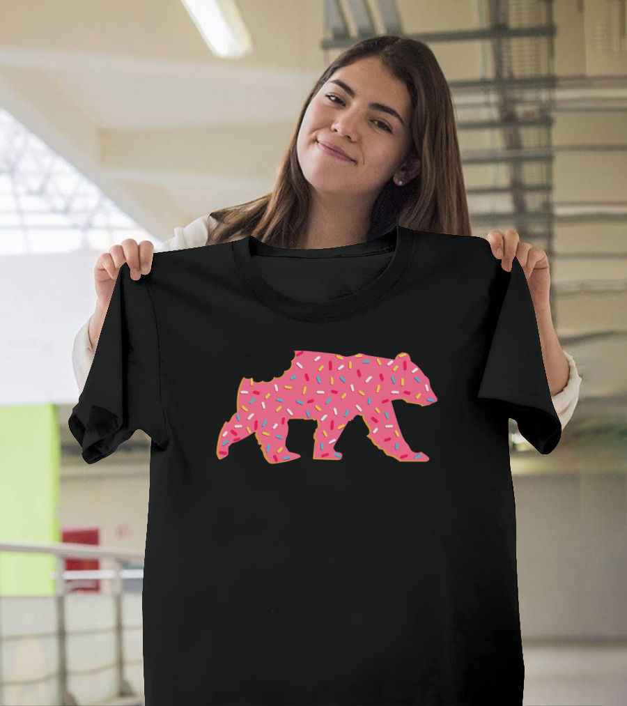 Pink Frosted Bear with Sprinkles Animal Cracker T-Shirt