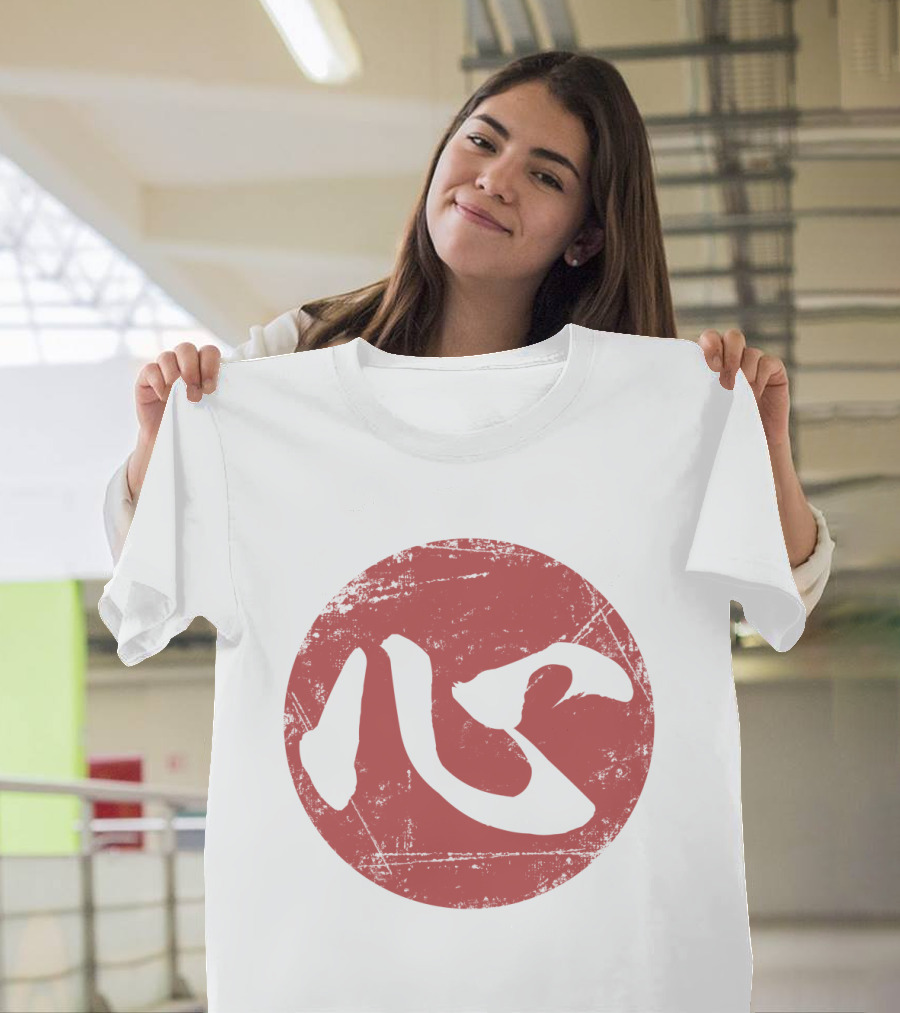 Kanji Heart Symbol in Distressed Red Circle T-Shirt
