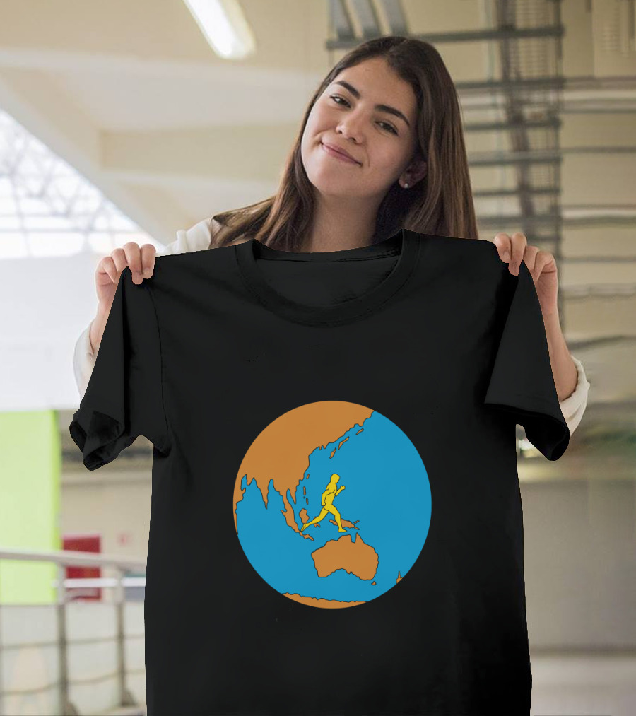 Marathon Runner on Asia Pacific Globe T-Shirt