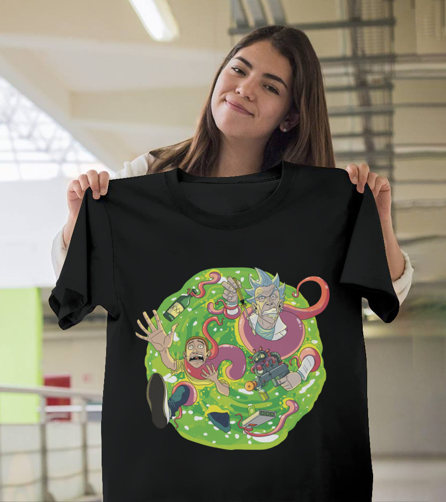 Ricklease the Kraken Green Portal Cartoon Style Tentacles Adventure T-Shirt