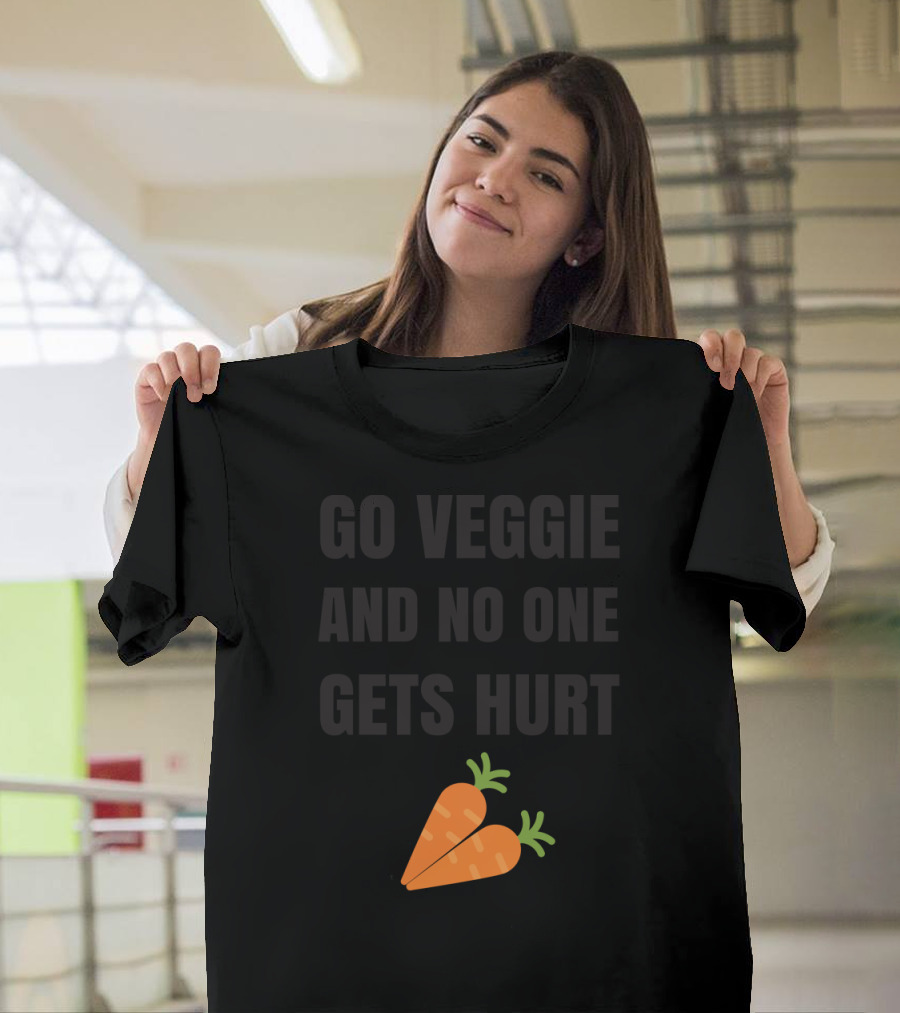 Go Veggie And No One Gets Hurt Funny Carrot T-Shirt