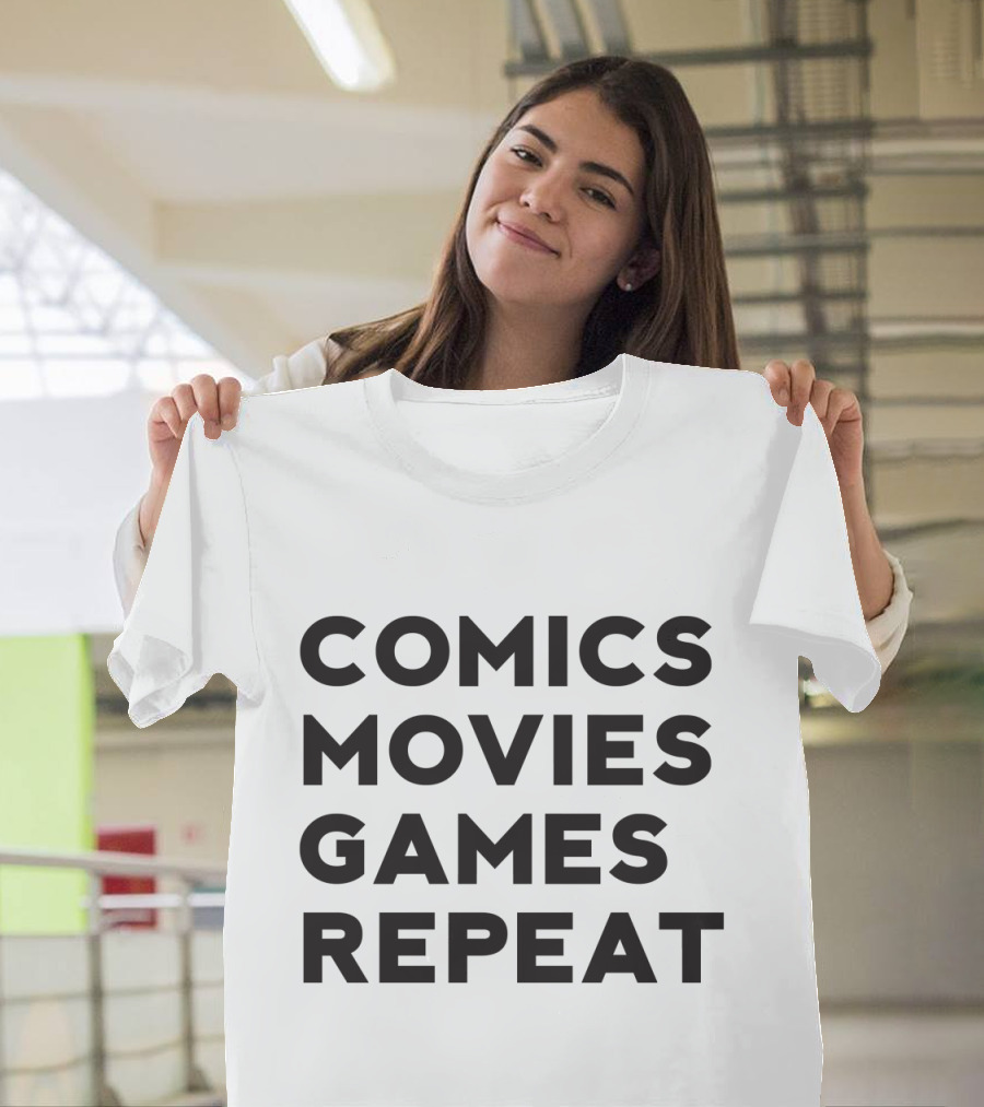 Comics Movies Games Repeat Cycle for Fans T-Shirt