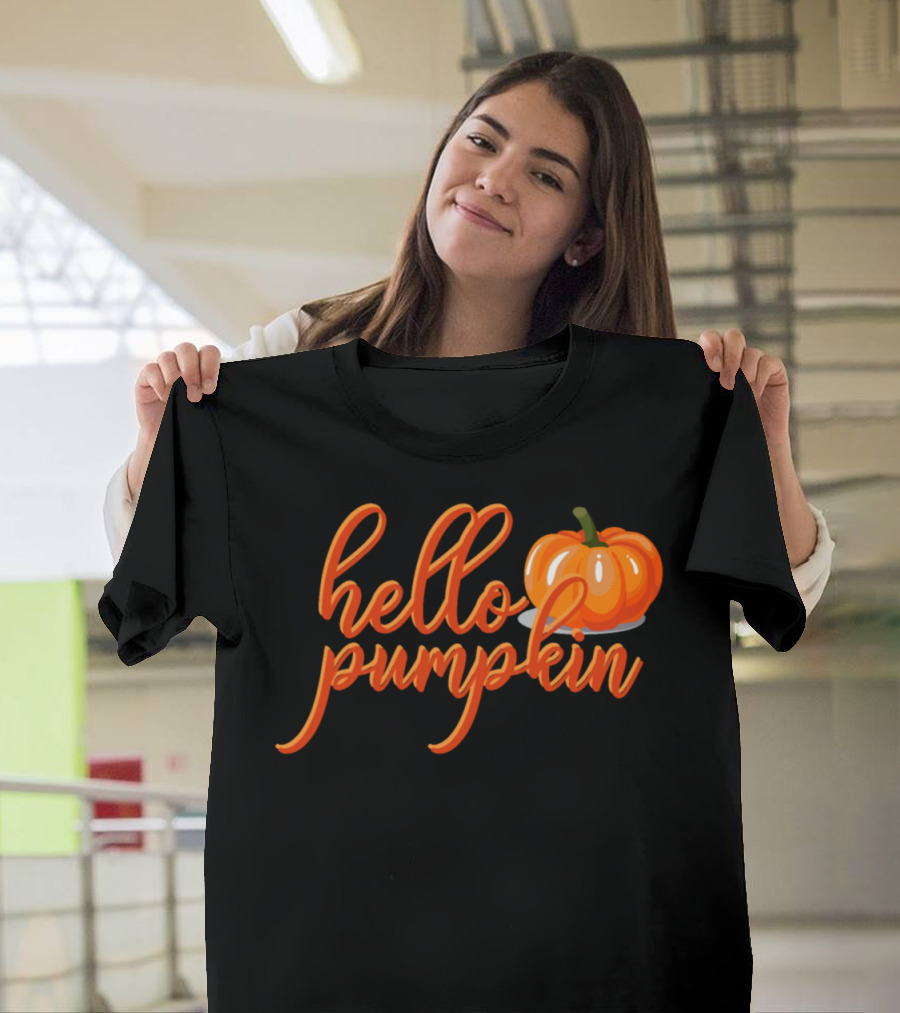 Hello Pumpkin Fall Season Pumpkin T-Shirt