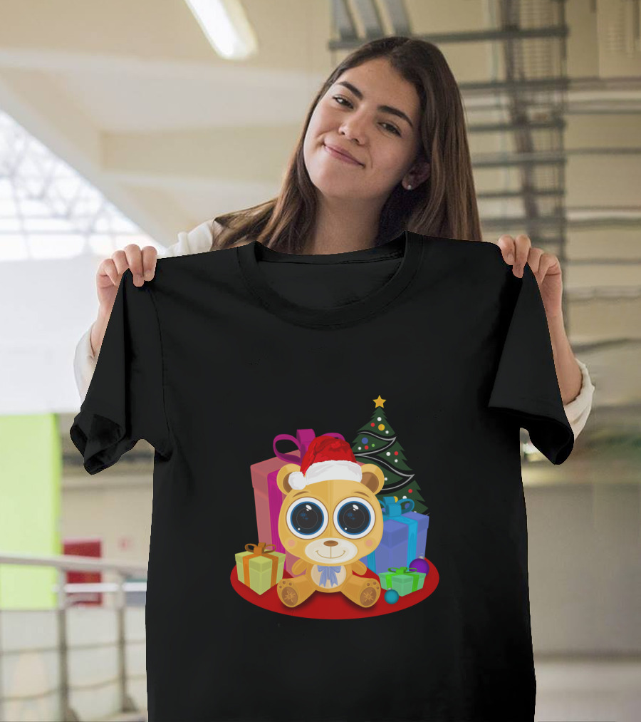 Christmas Teddy Bear with Gifts and Christmas Tree T-Shirt
