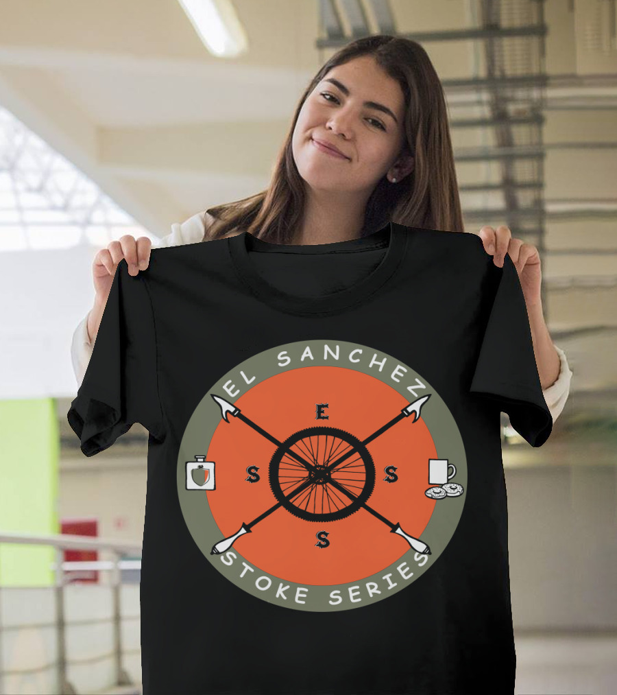 El Sanchez Stoke Series with Bicycle Wheel and Crossed Arrows T-Shirt
