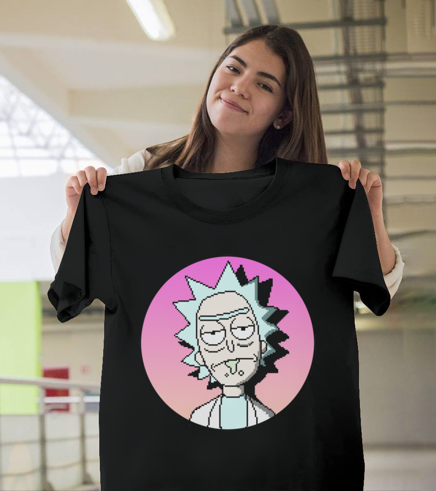 Pixel Art Circle Rick Pastel Background T-Shirt