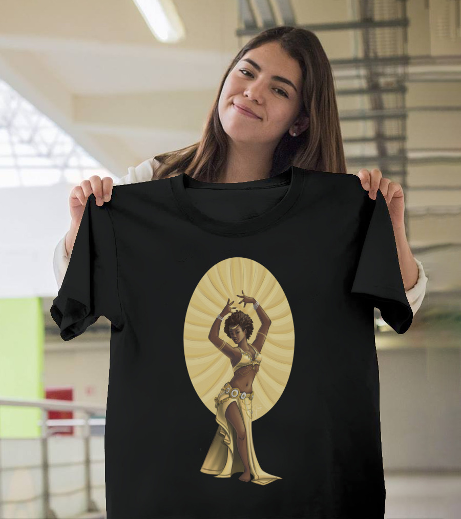 Radiant Yellow Elegance Summer Dancer Pose with Sunburst Aura T-Shirt