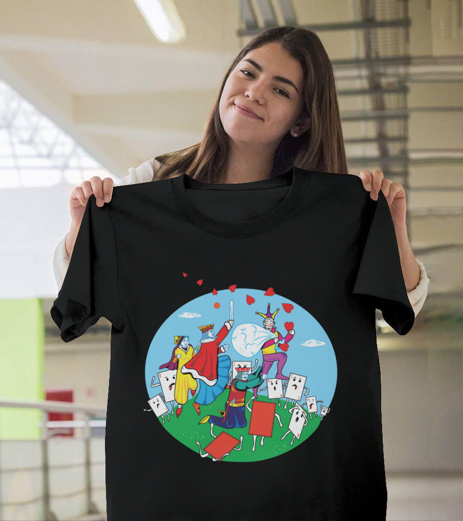 Thief Of Hearts Playing Cards Fantasy Under Moonlit Sky T-Shirt