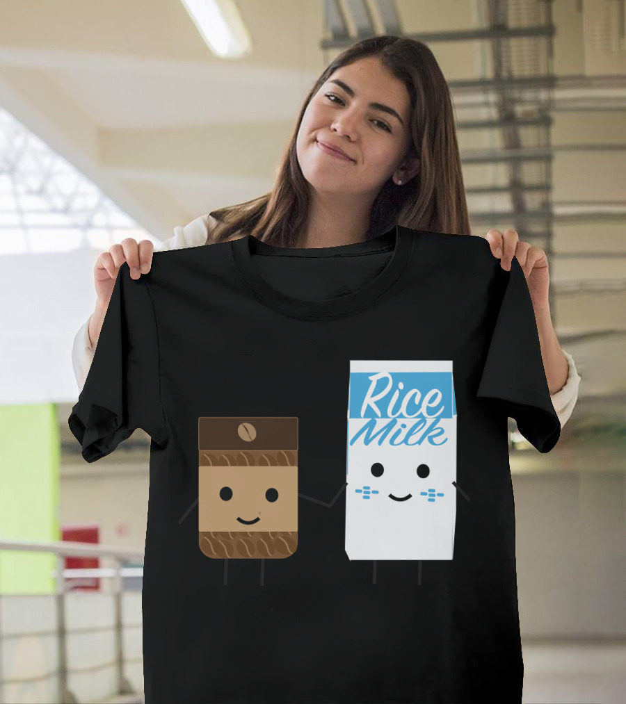 Rice Milk + Coffee Cartoon Love Equation T-Shirt