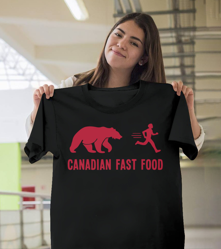 Canadian Fast Food Bear Chasing Runner T-Shirt
