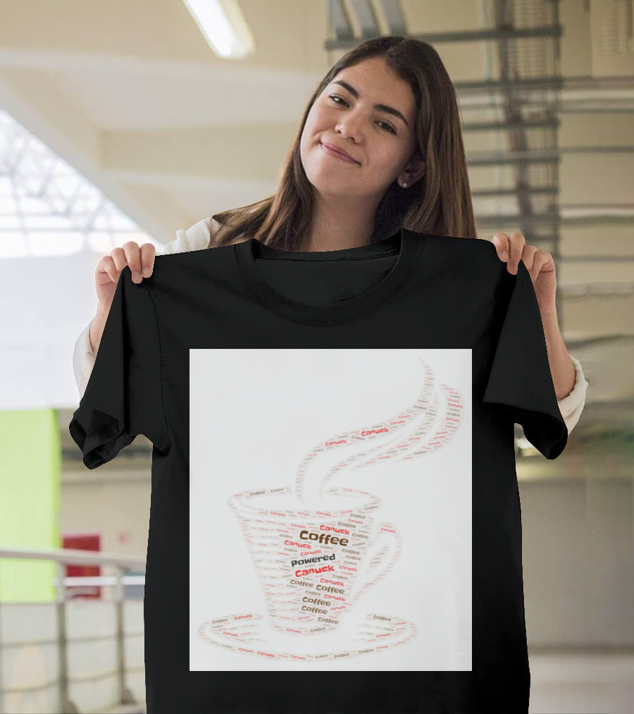 Coffee Canuck Powered Cup Word T-Shirt