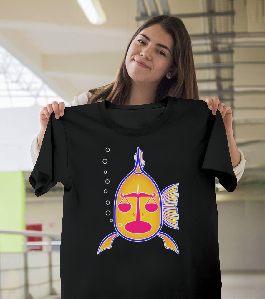 Fish Scales Justice Symbol with Vibrant Fish T-Shirt