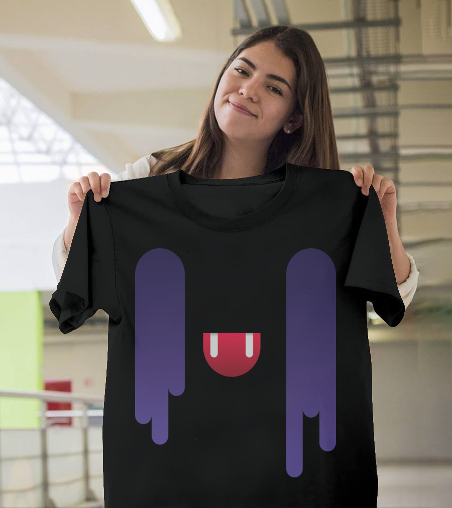 Monster Vampire Fangs Dripping Purple Gradient T-Shirt