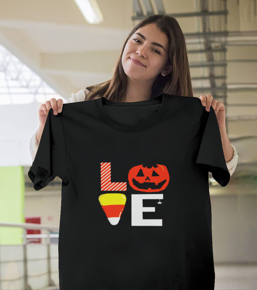 Halloween Love Pumpkin Candy Corn T-Shirt