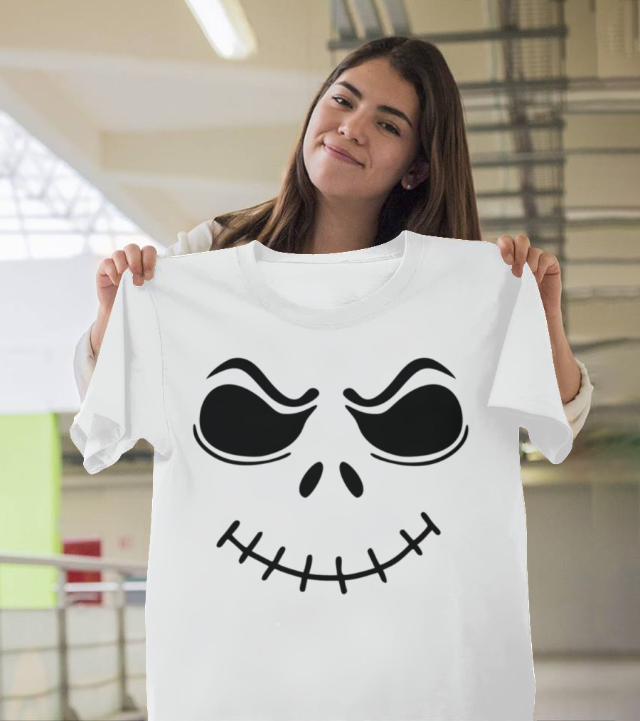 Ghost Pumpkin Face Jack Skellington Smile T-Shirt