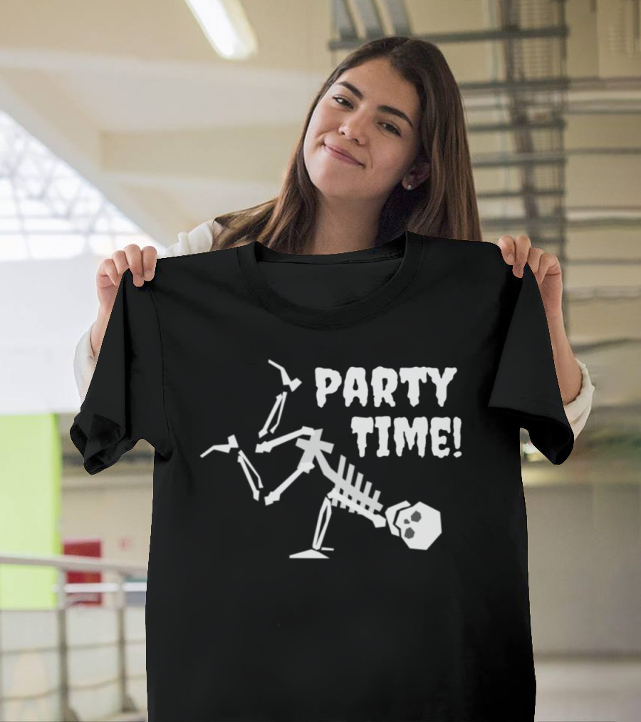 Halloween Party Time Dancing Skeleton Bust a Move T-Shirt