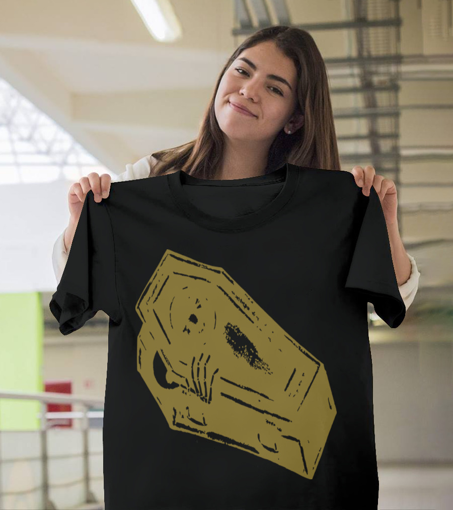 Coffin Vintage Gold Sketch Minimalist Aesthetic T-Shirt