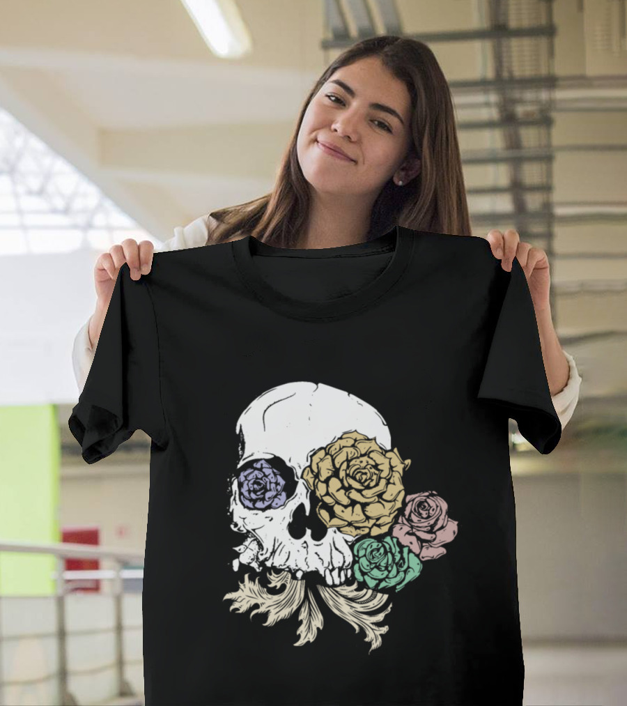 Skull Bloom Succulent Roses T-Shirt