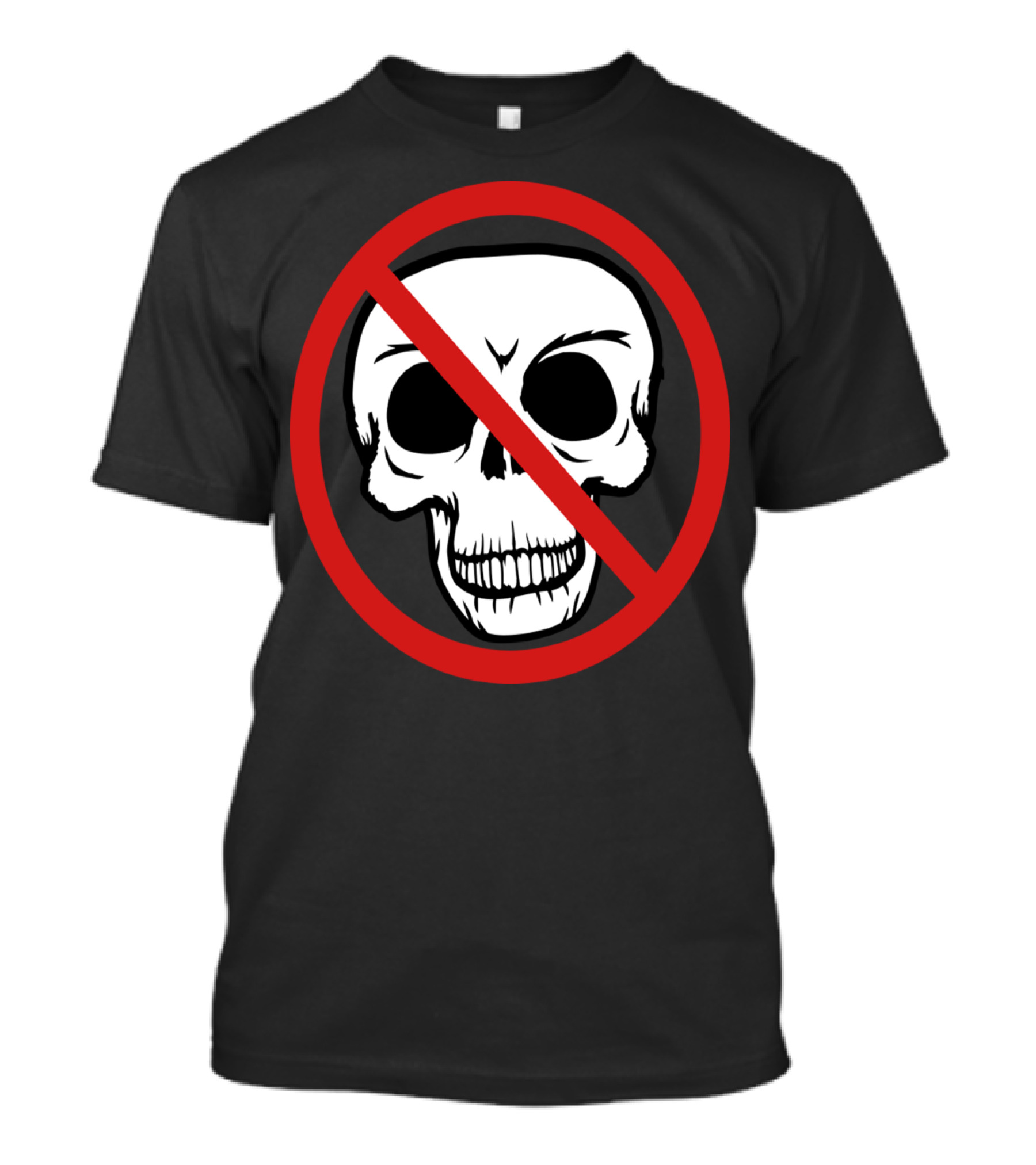 Forbidden Sign Symbol Crossed Skull Die T-Shirt