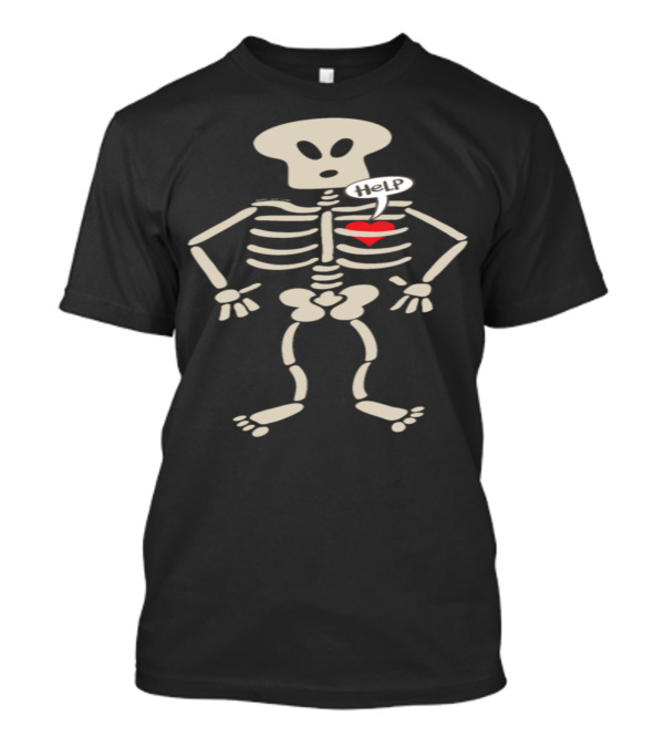 Help My Heart Imprisoned In A Rib Cage Skeleton T-Shirt