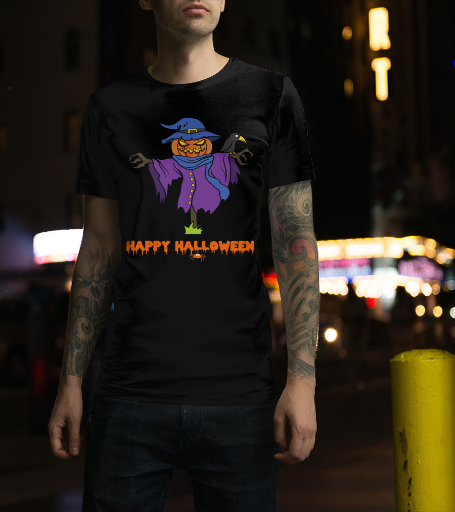 Happy Halloween Scarecrow Pumpkin Monster Trick Or Treat T-Shirt