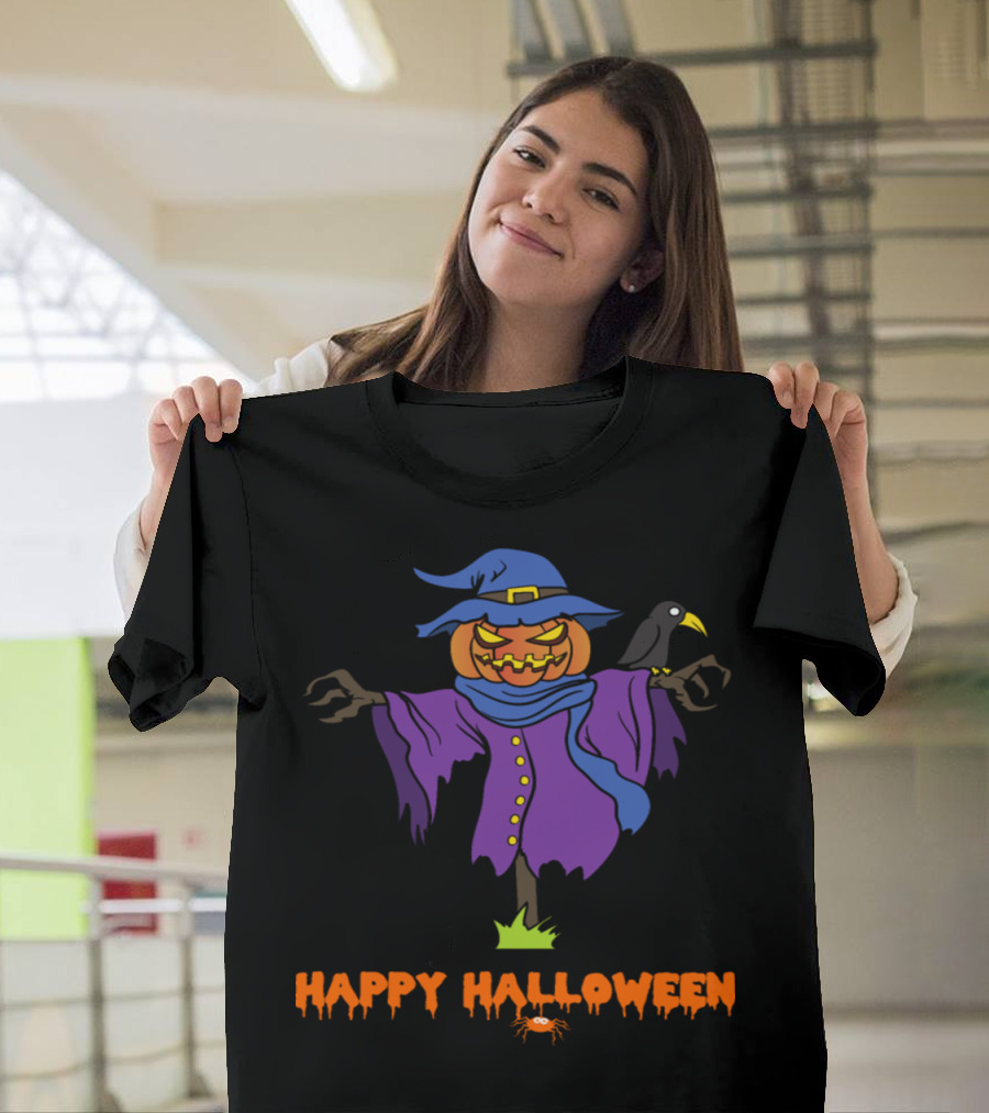 Happy Halloween Scarecrow Pumpkin Monster Trick Or Treat T-Shirt