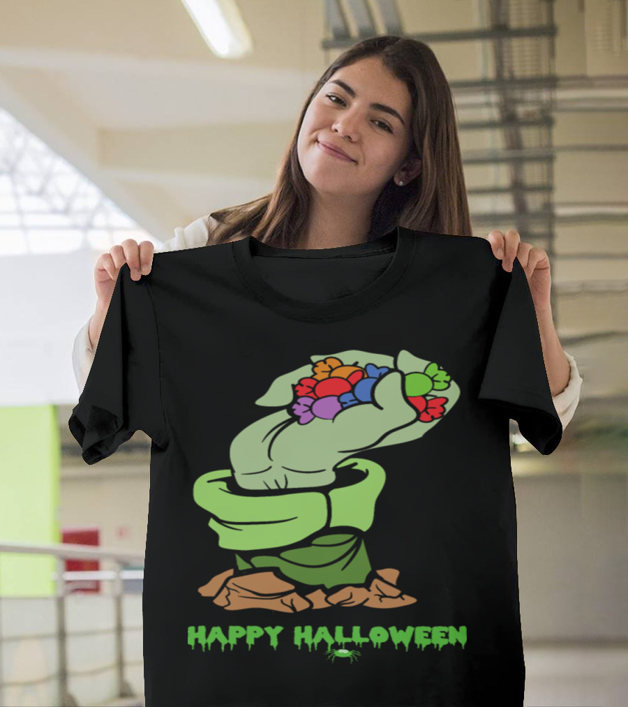 Happy Halloween Candy Sweets Zombie Monster Horror T-Shirt