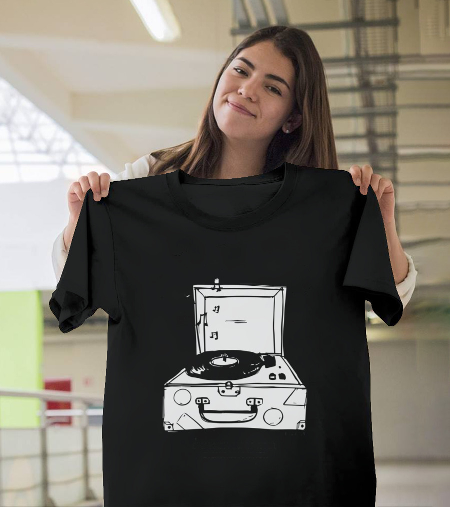 Everything Has a Rhythm Everything Dances Vintage Record Player Music Notes T-Shirt