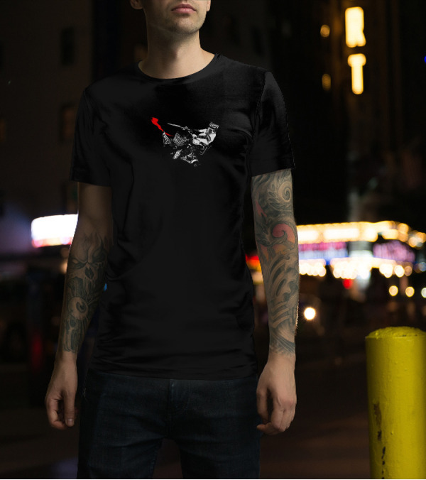 The Bremainer Knight On Shopping Cart Jousting With Red Lance T-Shirt