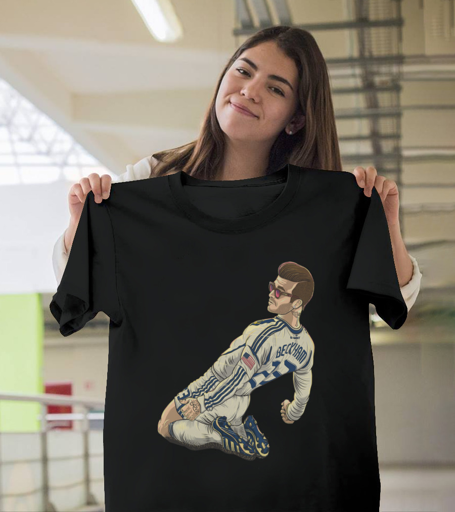 David Beckham Iconic Football Art 23 USA Flag Tattoo Sunglasses T-Shirt