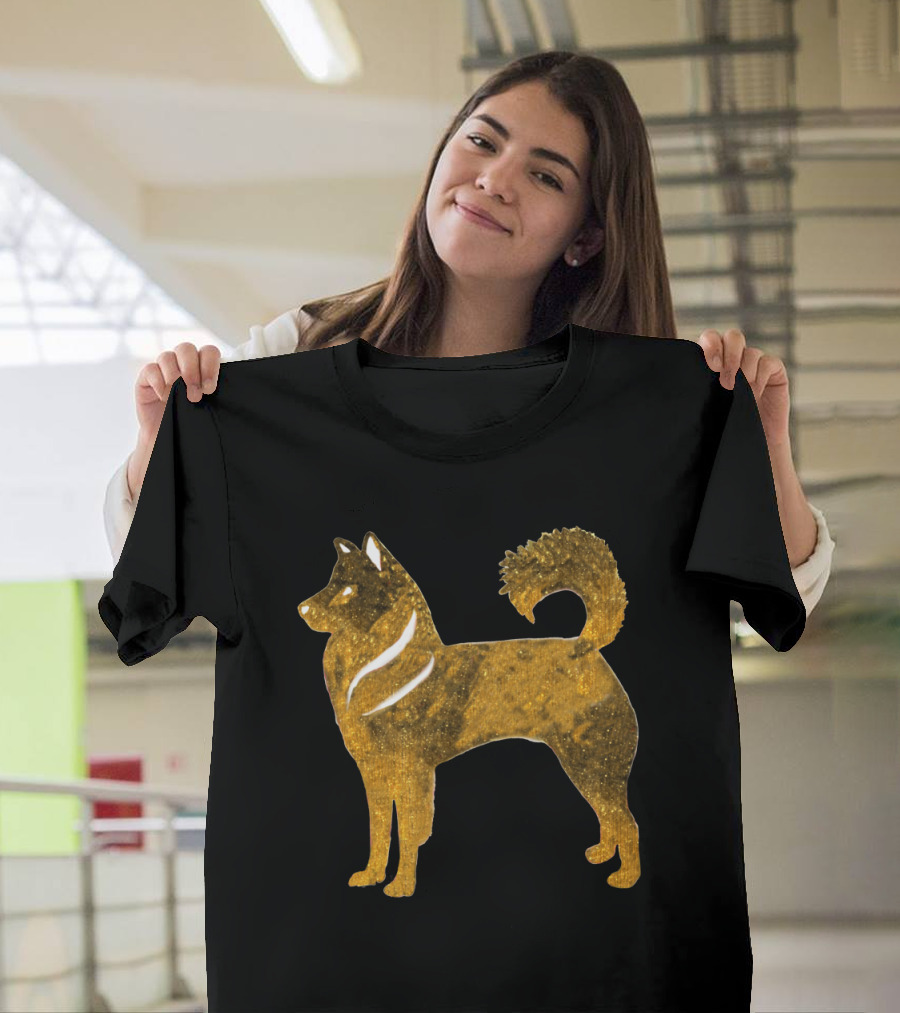 Golden Husky Dog Silhouette for Chinese New Year Celebrations T-Shirt