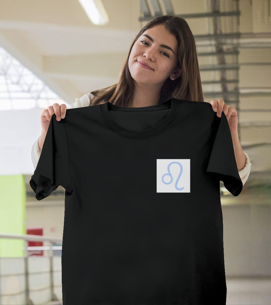 Leo Zodiac Symbol Baby Blue Gradient T-Shirt