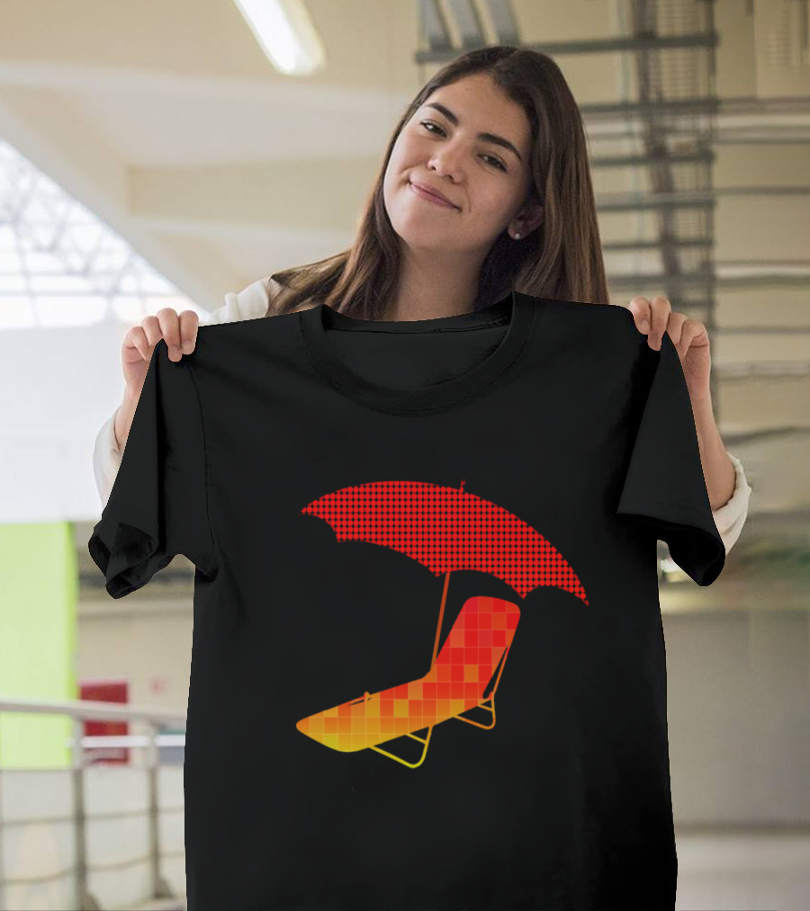 Keep Calm and Go to the Beach with Lounge Chair and Umbrella T-Shirt