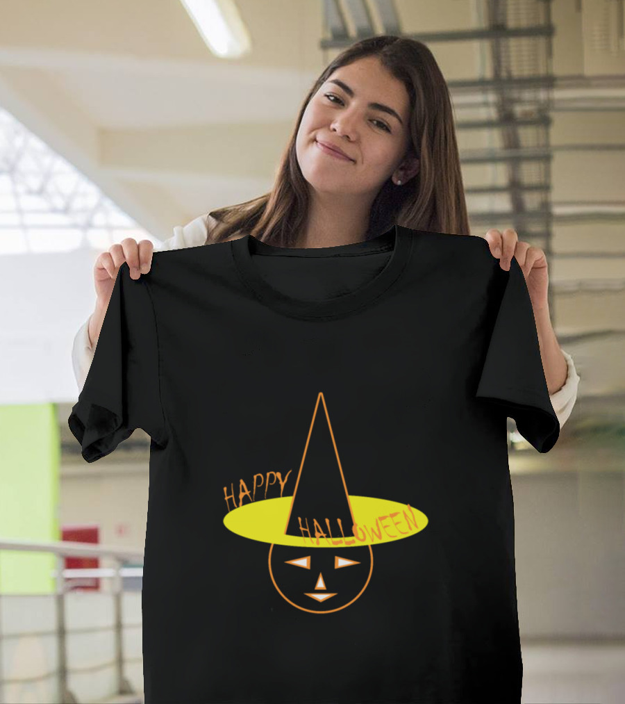 Happy Halloween Mystery Pumpkin Witch Hat T-Shirt