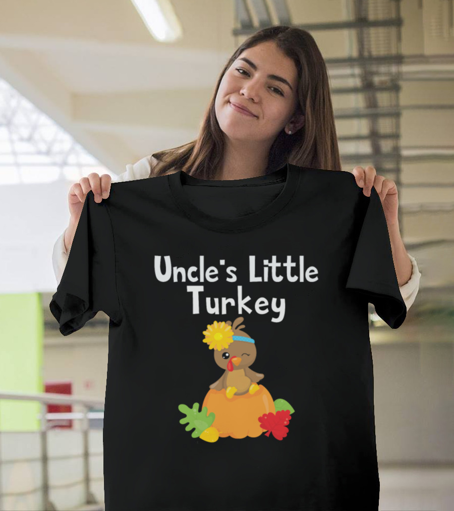 Uncle's Little Turkey Pumpkin Thanksgiving Halloween T-Shirt