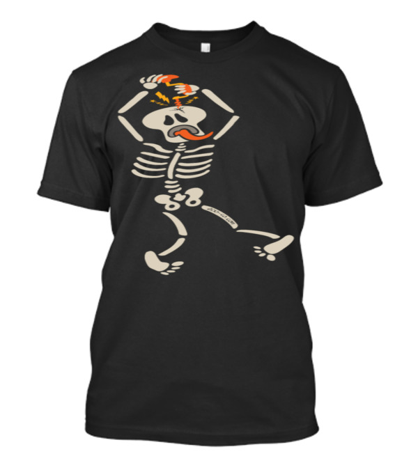 Skeleton Drilling Own Skull With Hand Drill And Sad Expression T-Shirt