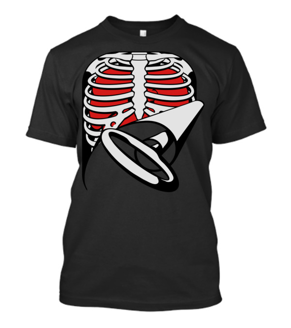 Skeleton Key Bones Chest Ribs Megaphone T-Shirt