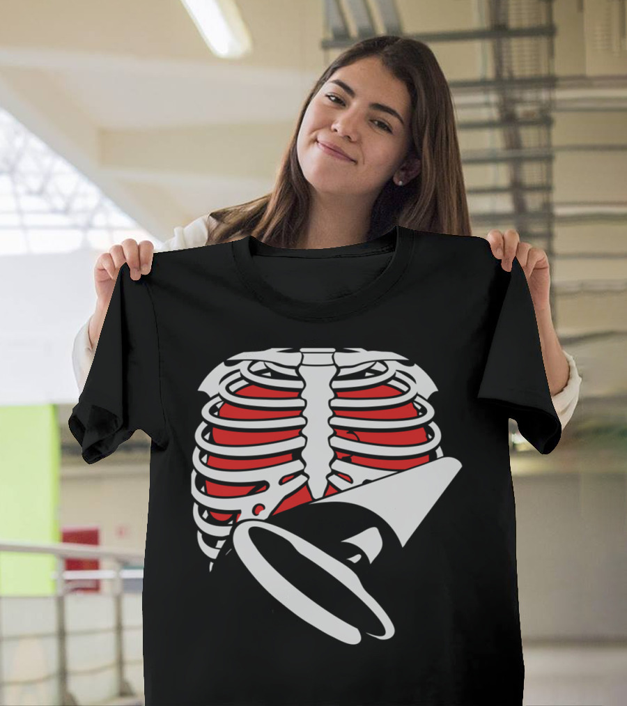 Skeleton Key Bones Chest Ribs Megaphone T-Shirt