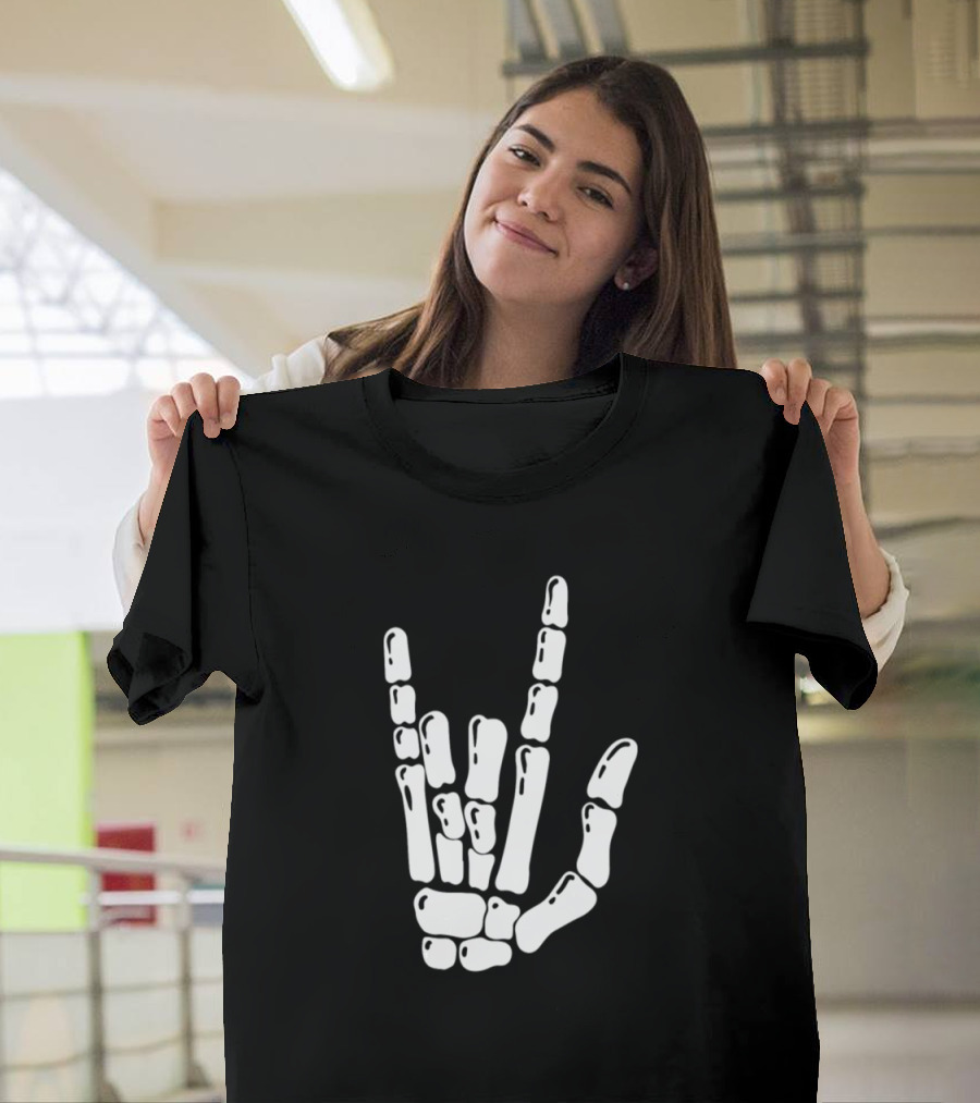 Rock N Roll Bone Hands Iconic Gesture Punks Cool T-Shirt