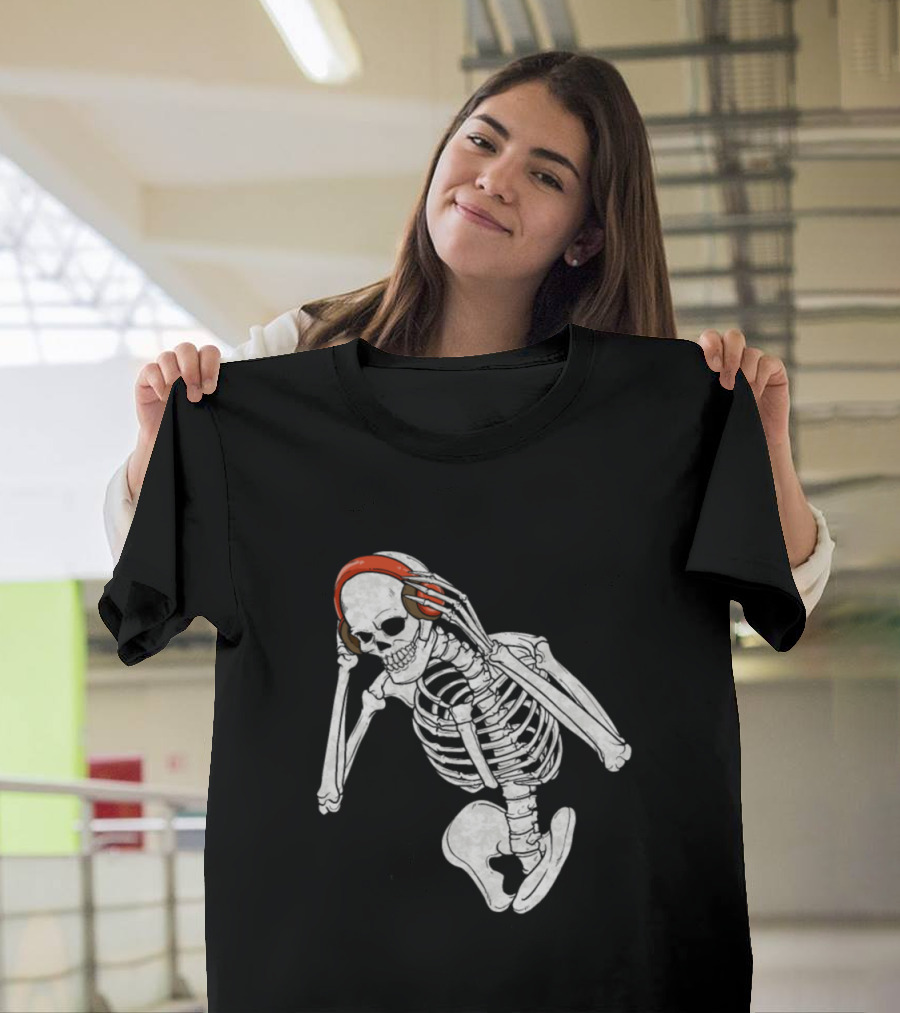 Metal Music Skull with Headphones for Cinco de Mayo T-Shirt